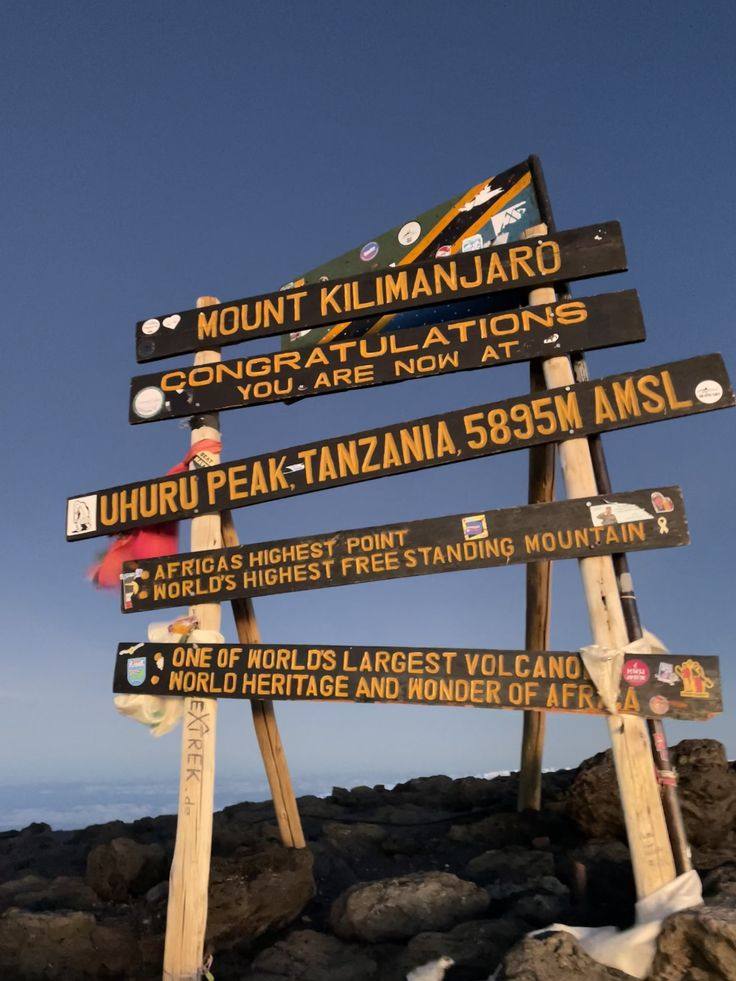 Uhuru Peak summit at dusk