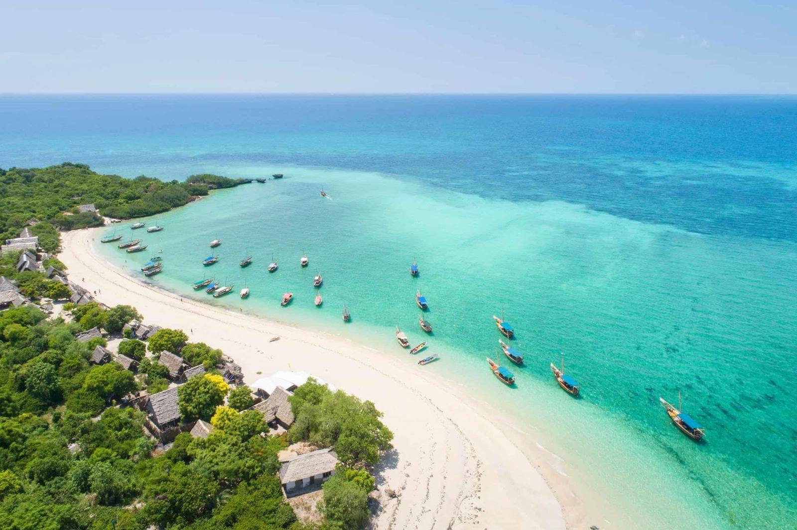 Zanzibar beach aerial